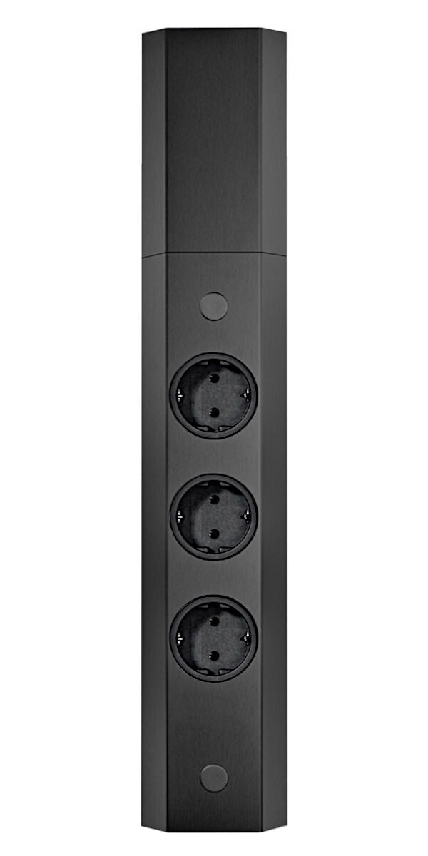 Energie-Ecksäule ST 3081/3 in EDELSTAHL oder SCHWARZ / Mehrfachsteckdose / Ecksteckdose – Bild 10