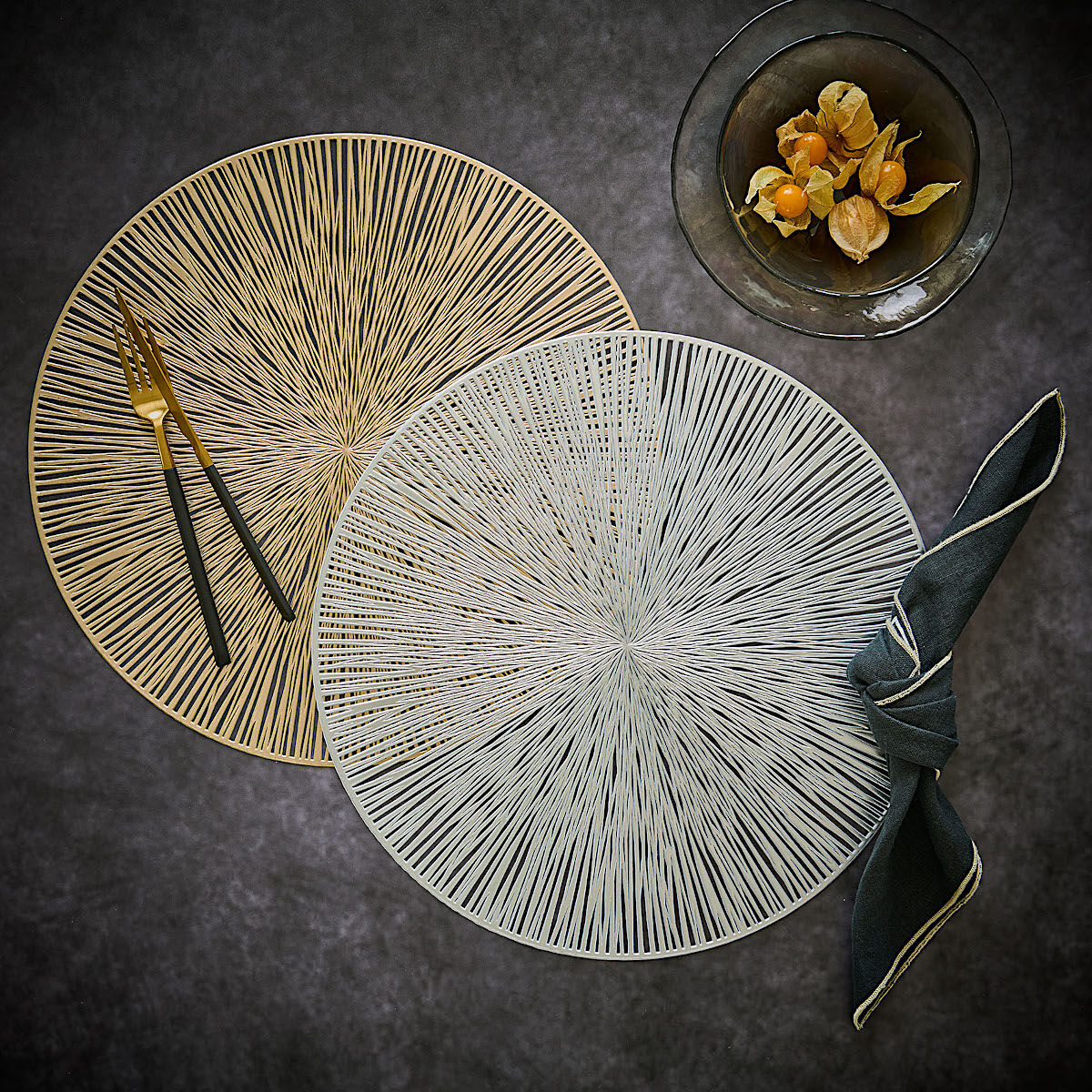 ZELLER 27124 Platzset, Kunststoff, GOLD, ca. Ø 38 cm
