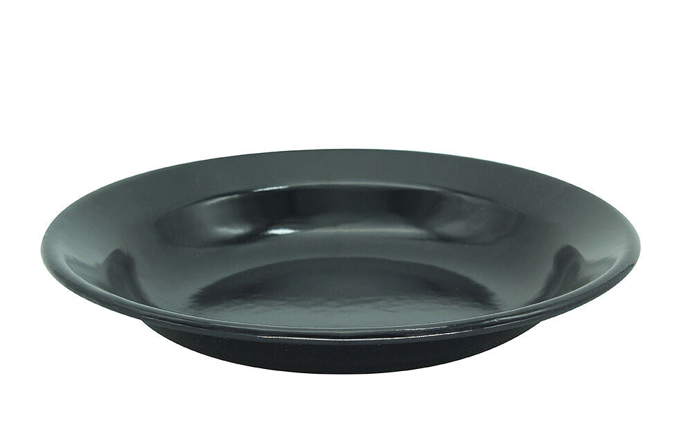 Karl Krüger 117818BL Teller tief 24 cm, Serie BLACK, Stahl emailliert / Suppenteller
