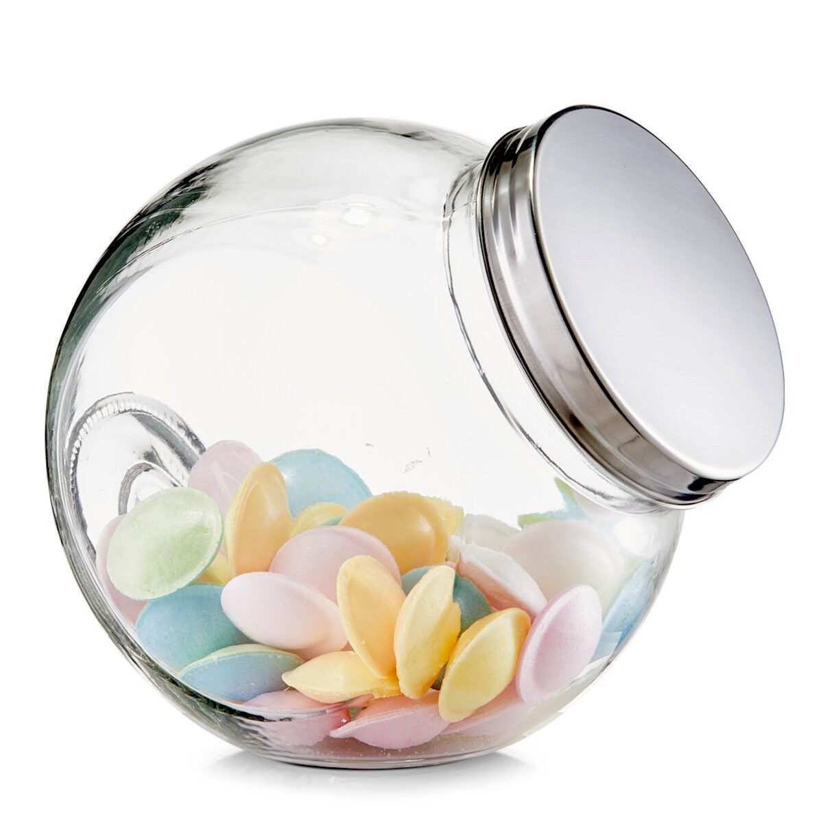 ZELLER 19785 Vorratsglas CANDY 95 ml mit Edelstahldeckel, ca. 6,5 x 5 x 6,5 cm