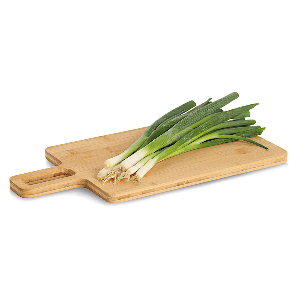ZELLER 25723 Schneide-/ Servierbrett aus Bambus mit Griff, ca. 43,0 x 22,0 x 1,5 cm