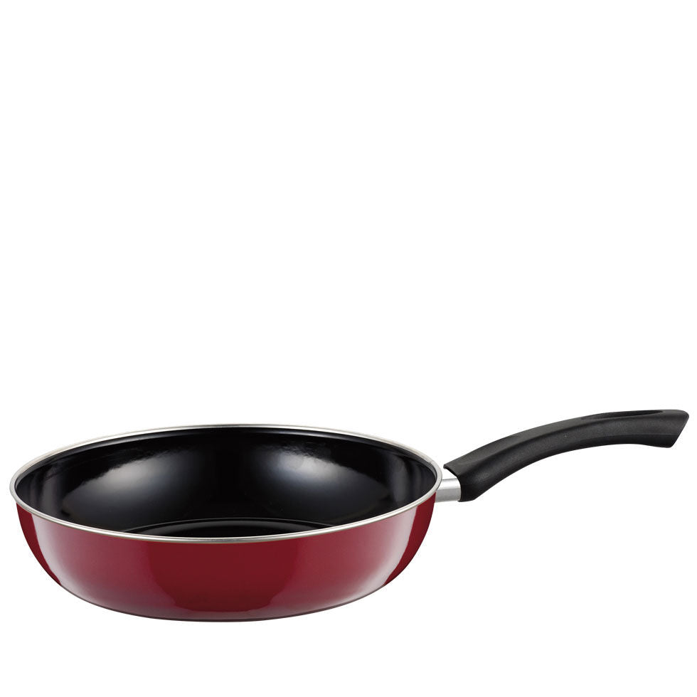 RIESS 0057-008 RIESS Emaille Pfanne Nouvelle extra stark 28 cm, Rosso / Bratpfanne