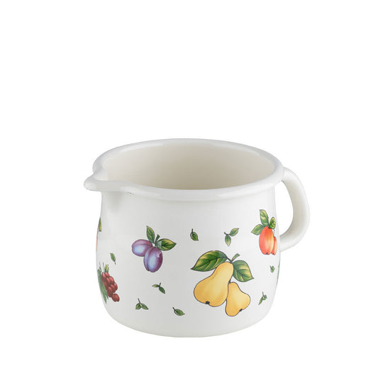 RIESS 0094-068 Schnabeltopf 12 cm, 1 L, Emaille, FRUIT GARDEN / Milchtopf