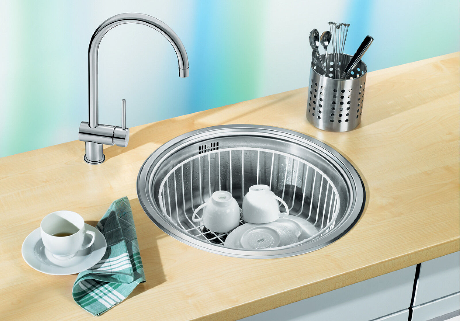 BLANCO 513306 RONDOSOL Rundbeckenspüle, Edelstahl Bürstfinish / ab Schrankbreite 45 cm – Bild 4