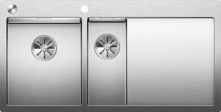 BLANCO Spüle CLARON 6 S-IF Becken links Edelstahl mit InFino®-Ventil (PushControl) / Edelstahlbecken