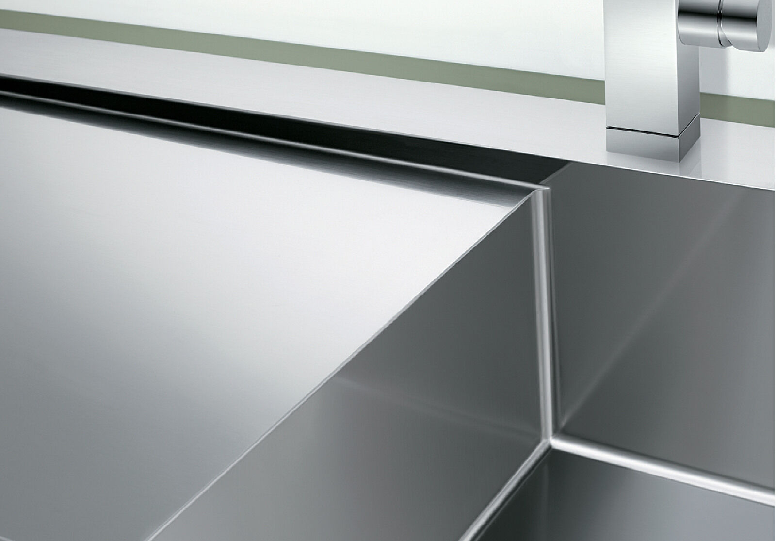 BLANCO Spüle CLARON 6 S-IF Becken rechts Edelstahl mit InFino®-Ventil (PushControl) / Edelstahlbecken – Bild 4