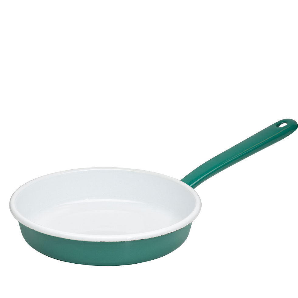 RIESS 0290-111 Emaille Omelettpfanne Classic, Nature Green - Dark / Bratpfanne