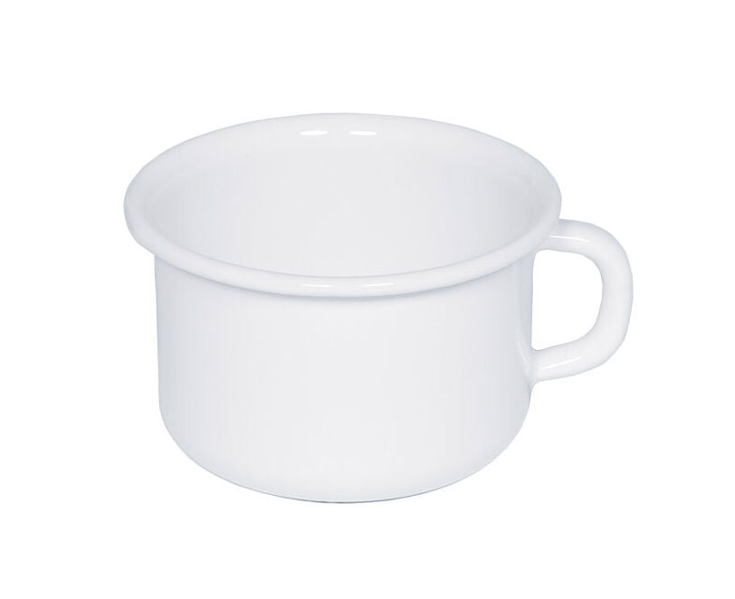 RIESS 0299-033 Kaffeeschale 10 cm, 3/8 L, Emaille, weiß / Trinkbecher