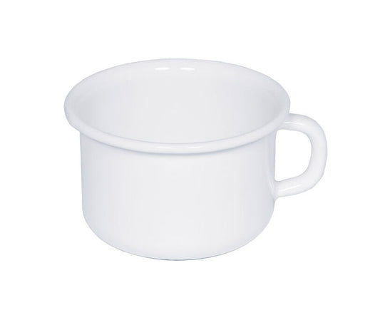 RIESS 0299-033 Kaffeeschale 10 cm, 3/8 L, Emaille, weiß / Trinkbecher
