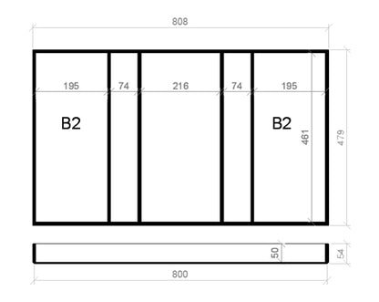 Mehrzweckeinsatz 90er Schubl. B 808 x T 479 mm passend für Grass Nova 16 mm Schubladen