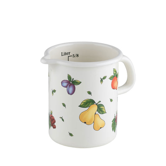 RIESS 0337-068 Küchenmaß 9 cm, 0,5 L, Emaille, FRUIT GARDEN / Messbecher