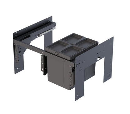 Wesco Abfallsammelsystem Pullboy Soft Fusion 320 K/600-2, anthrazit, 16 (2x8) Liter für 60 cm Schrank