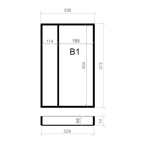 Mehrzweckeinsatz 40er Schubl. B 336 x T 472 BLUM Poggenpohl 16 mm OPTION Classic