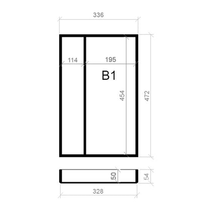 Mehrzweckeinsatz 40er Schubl. B 336 x T 472 BLUM Poggenpohl 16 mm OPTION Classic