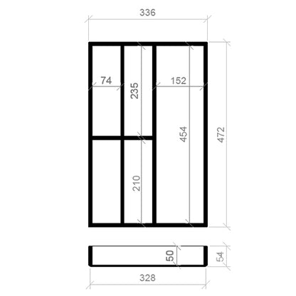 Besteckeinsatz 40er Schubl. B 336 x T 472 BLUM Poggenpohl 16 mm EASY Classic