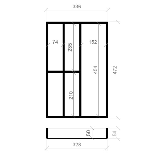 Besteckeinsatz 40er Schubl. B 336 x T 472 BLUM Poggenpohl 16 mm EASY Classic