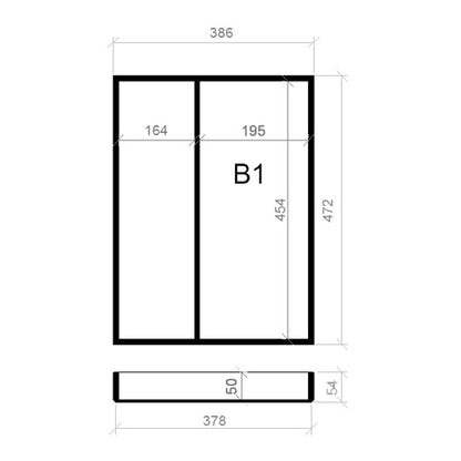 Mehrzweckeinsatz 45er Schubl. B 386 x T 472 BLUM Poggenpohl 16 mm OPTION Classic