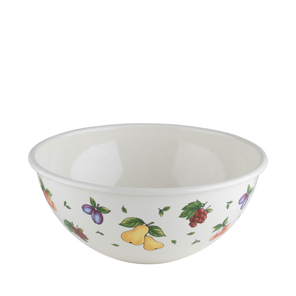 RIESS 0465-068 Obst- und Salatschüssel 26 cm, 4 L, Emaille, FRUIT GARDEN