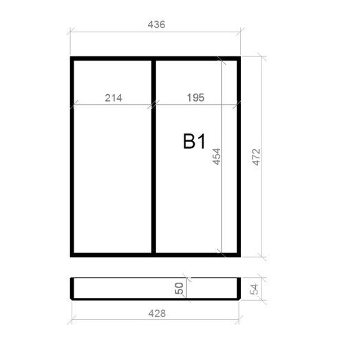 Mehrzweckeinsatz 50er Schubl. B 436 x T 472 BLUM Poggenpohl 16 mm OPTION Classic