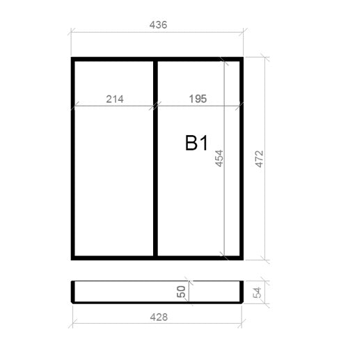 Mehrzweckeinsatz 50er Schubl. B 436 x T 472 BLUM Poggenpohl 16 mm OPTION Classic