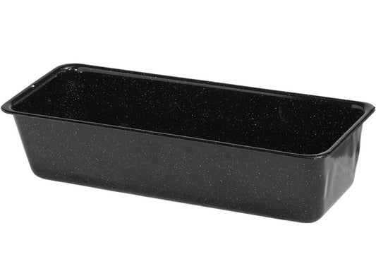 RIESS 0638-022 Königskuchenform 30 x 10 cm, Emaille, Profibäcker, Schwarz / Emaillebackform
