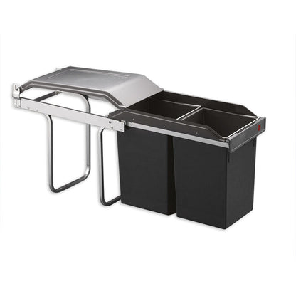 HAILO 3650101 Abfallsorter 30 (2x15) Liter TANDEM ab 30 cm Schrankbreite