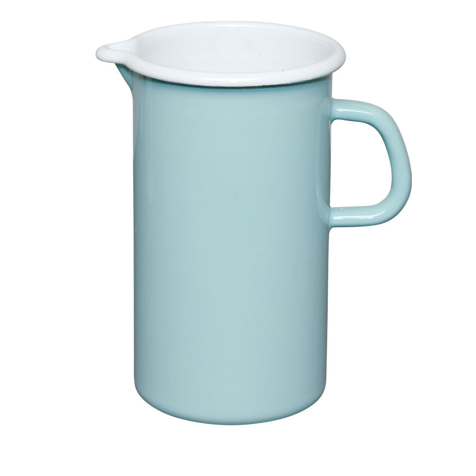 RIESS 0836-109 Emaillekrug 1,5 L, Nature Green - Light, H 19 cm / Emaille Krug