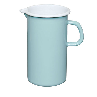 RIESS 0836-109 Emaillekrug 1,5 L, Nature Green - Light, H 19 cm / Emaille Krug