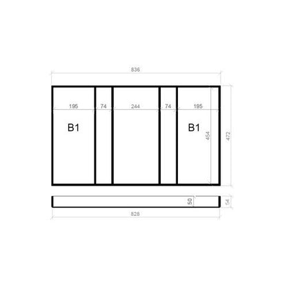 Mehrzweckeinsatz 90er Schubl. B 836 x T 472 BLUM Poggenpohl 16 mm OPTION Classic