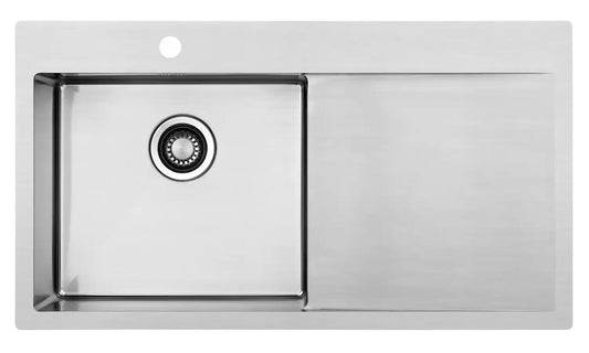 LAVABO KUBUS 900 L soft Edelstahlspüle mit Becken links / Ausschnittmaße: 880 x 480 / Spüle / Lavabo / Designspüle