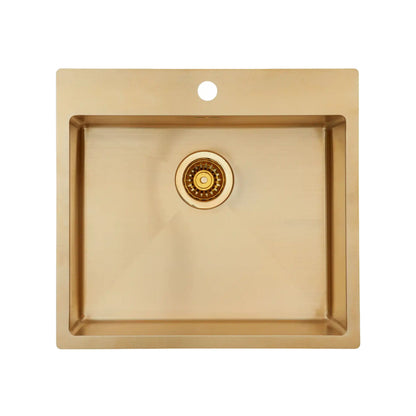 Lavabo Spüle KUBUS 540 soft, massives Messing, mit Ablaufventil, ab Schrankbreite 60 cm