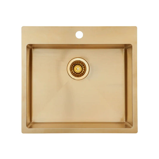 Lavabo Spüle KUBUS 540 soft, massives Messing, mit Ablaufventil, ab Schrankbreite 60 cm