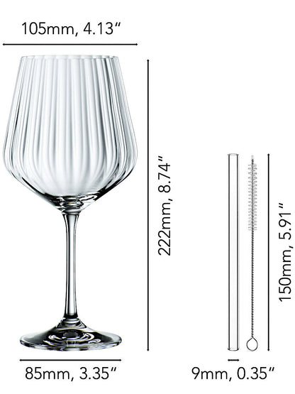 NACHTMANN 103143 TASTES GOOD Gin & Tonic Gläser 4er Set und Glastrinkhalme – Bild 2