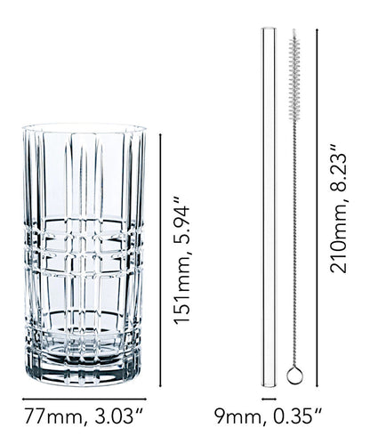 NACHTMANN 103144 TASTES GOOD Longdrinkgläser Gläser 4er Set und Glastrinkhalme – Bild 2