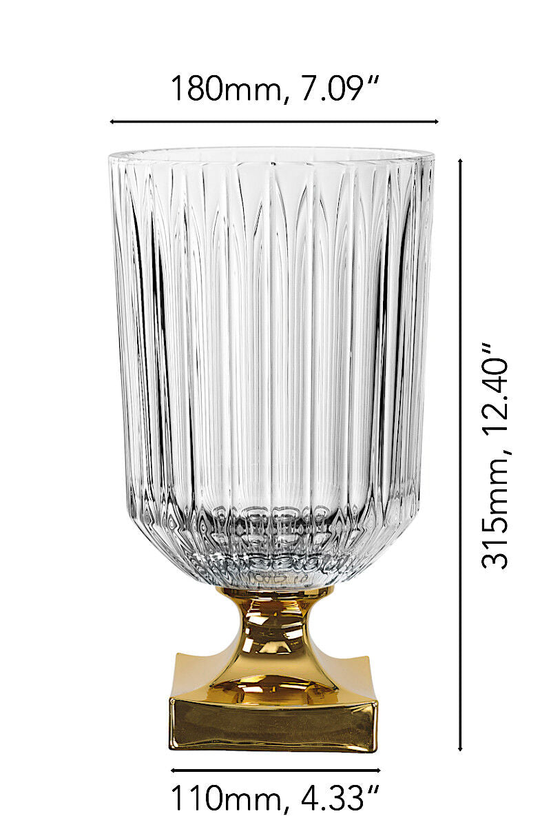 NACHTMANN 104160 MINERVA Vase mit Fuß GOLD 32 cm – Bild 2