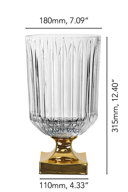 NACHTMANN 104160 MINERVA Vase mit Fuß GOLD 32 cm – Bild 2