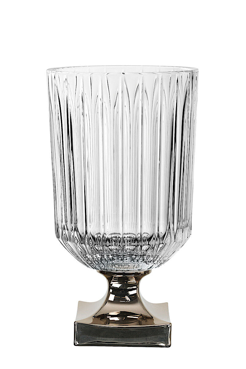 NACHTMANN 104161 MINERVA Vase mit Fuß PLATIN 32 cm