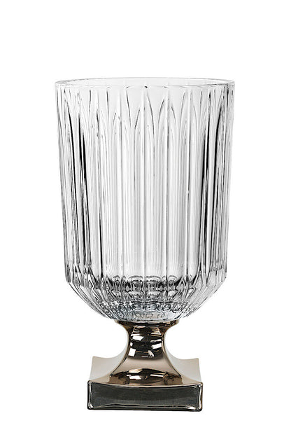 NACHTMANN 104161 MINERVA Vase mit Fuß PLATIN 32 cm