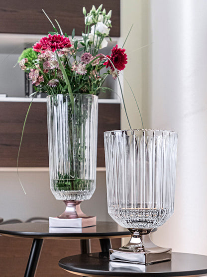 NACHTMANN 104165 MINERVA Vase mit Fuß PLATIN 40 cm – Bild 5