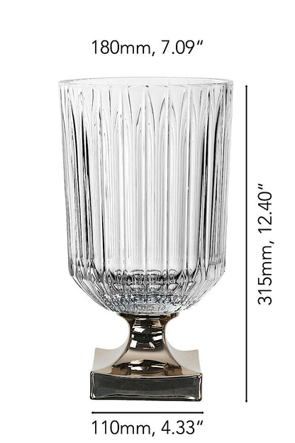 NACHTMANN 104161 MINERVA Vase mit Fuß PLATIN 32 cm – Bild 2