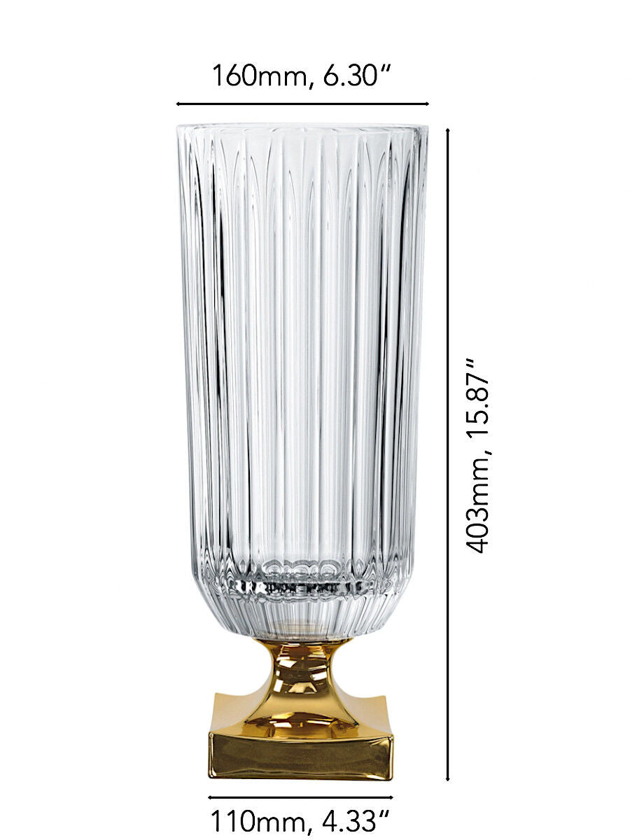 NACHTMANN 104163 MINERVA Vase mit Fuß GOLD 40 cm – Bild 2