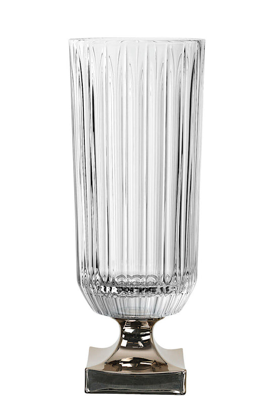 NACHTMANN 104165 MINERVA Vase mit Fuß PLATIN 40 cm