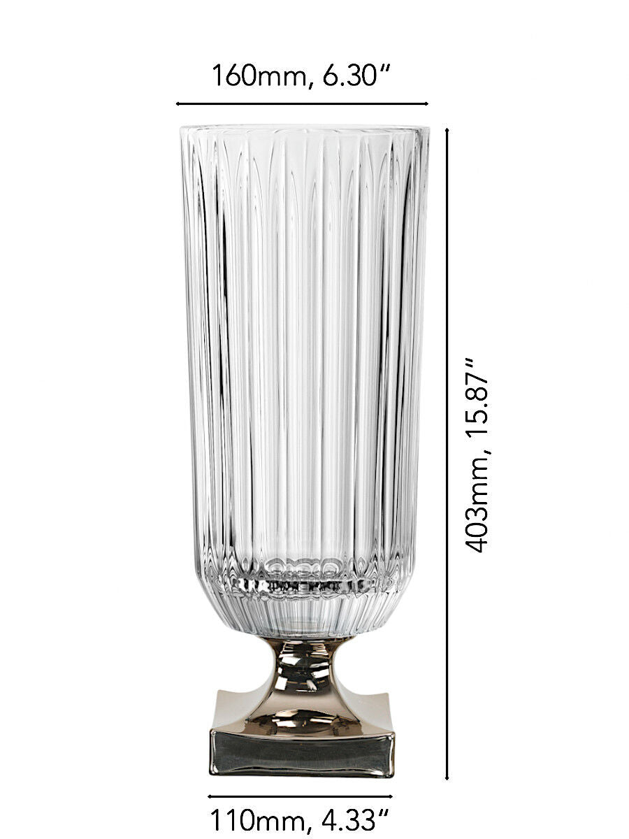 NACHTMANN 104165 MINERVA Vase mit Fuß PLATIN 40 cm – Bild 2