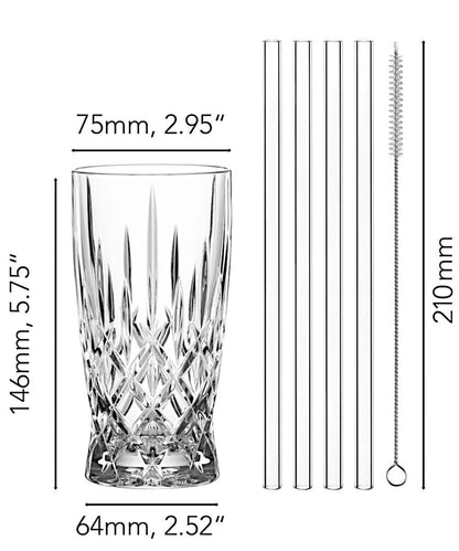 NACHTMANN 104671 NOBLESSE Latte Macchiato Gläser 4er Set und Glastrinkhalme – Bild 2