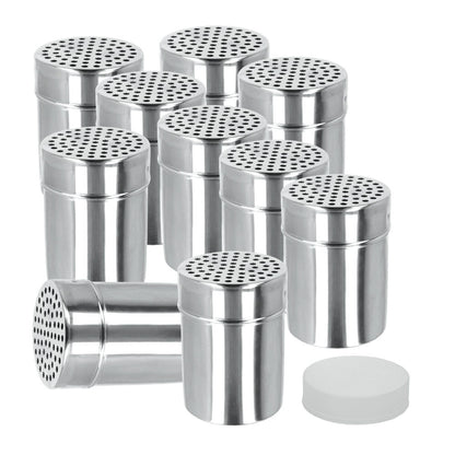 10er SET METALTEX Gewürzdose Inox mit satinierter Oberfläche / Streudose