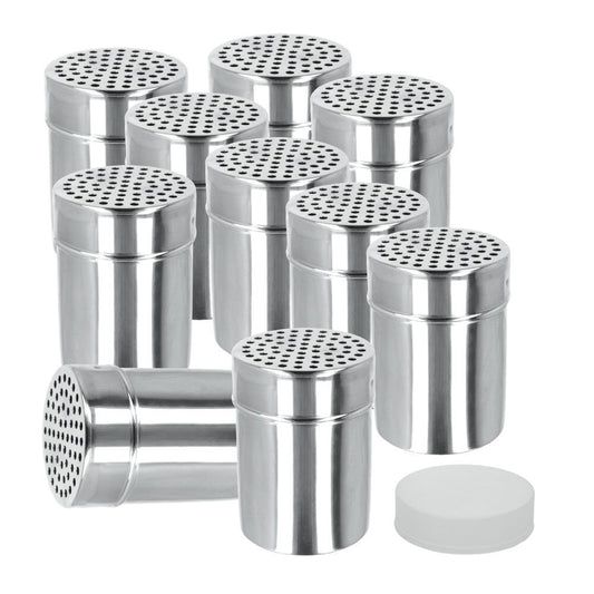 10er SET METALTEX Gewürzdose Inox mit satinierter Oberfläche / Streudose