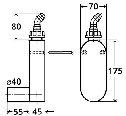 Geruchsverschluss flach DN 40 weiß für Wasch- oder Geschirrspülmaschinen / Wandsiphon – Bild 2