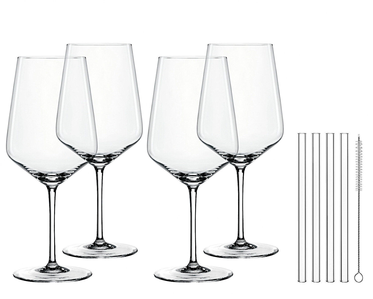 NACHTMANN 105438 TASTES GOOD Cocktail/Spritz Gläser 4er Set und Glastrinkhalme