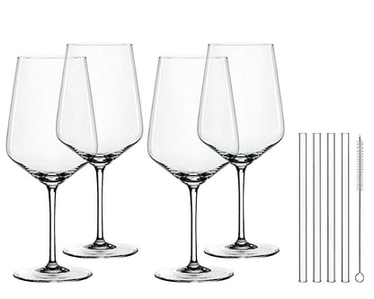NACHTMANN 105438 TASTES GOOD Cocktail/Spritz Gläser 4er Set und Glastrinkhalme