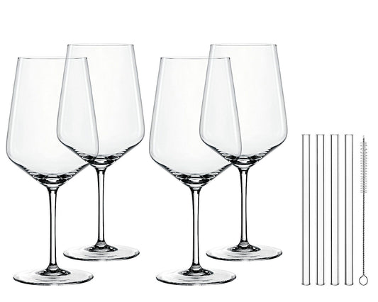 NACHTMANN 105438 TASTES GOOD Cocktail/Spritz Gläser 4er Set und Glastrinkhalme